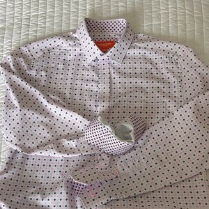 Men's Johnston and Murphy Patterned Pink Dress Shirt